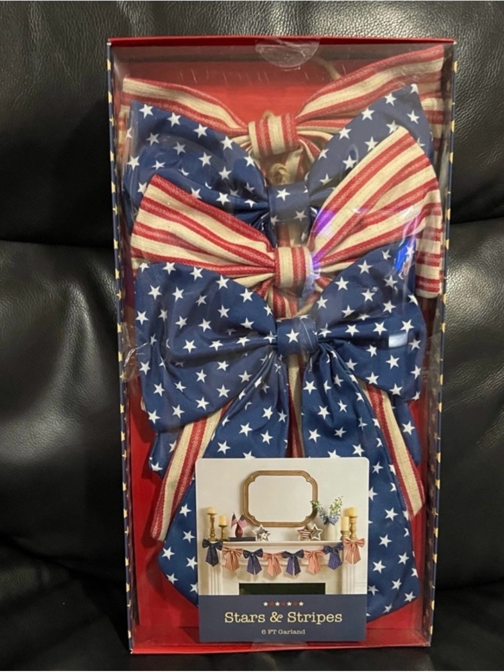 Stars and Stripes Patriotic Garland Bows - Patriotic Bows Garland